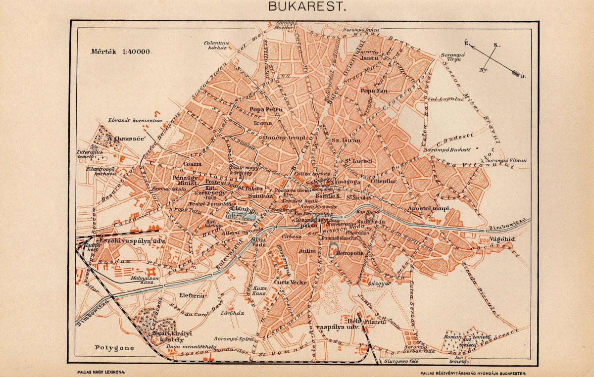 Mapa histórico de Bucarest