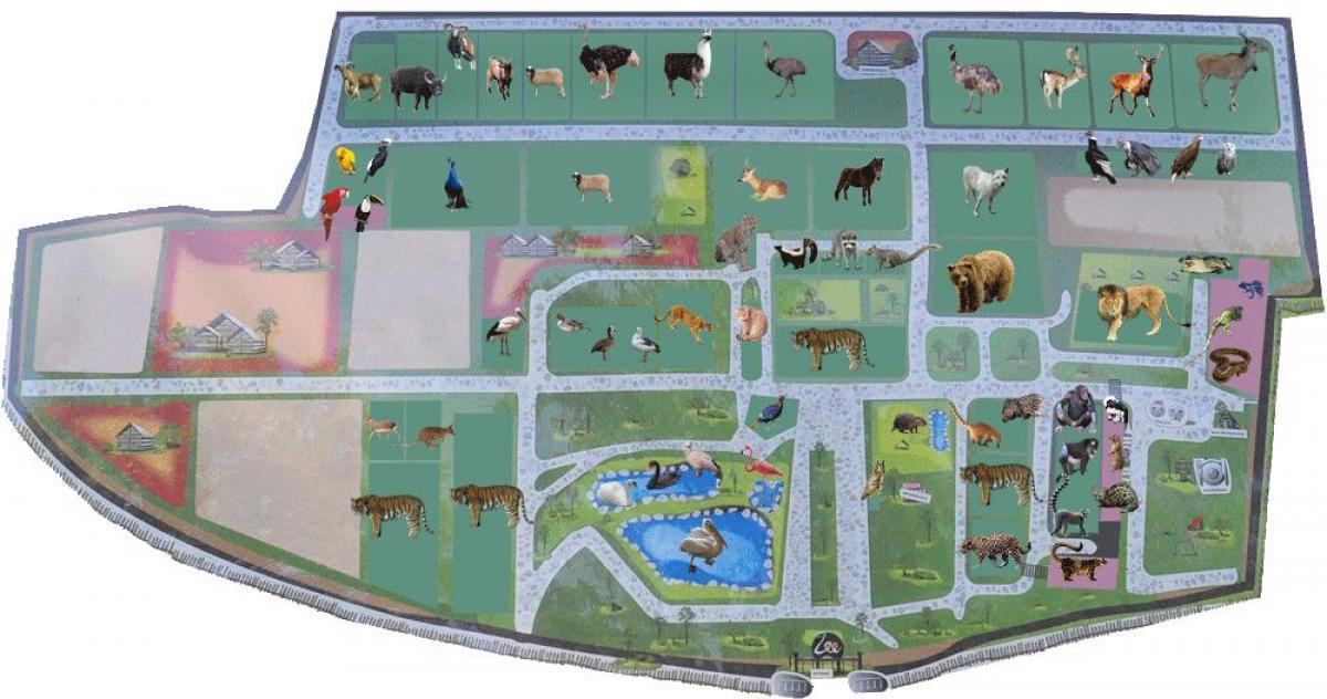 Mapa del parque zoológico de Bucarest