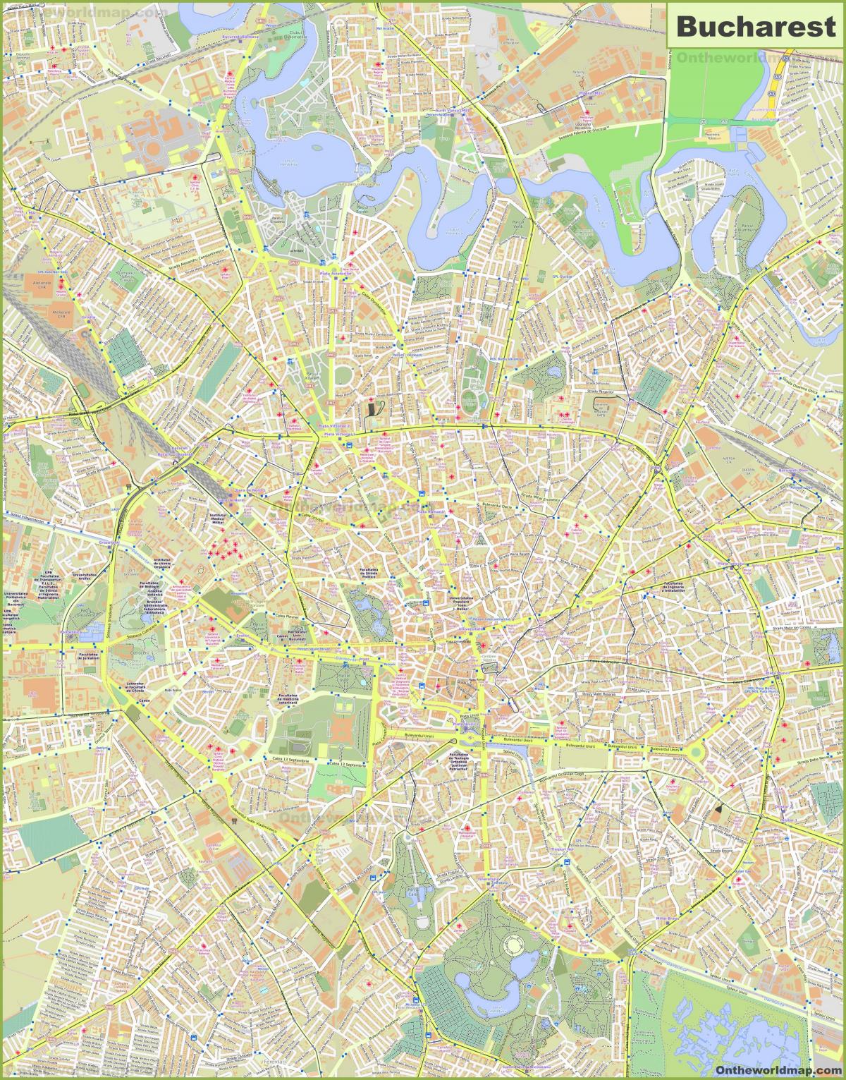 Mapa de las calles de Bucarest