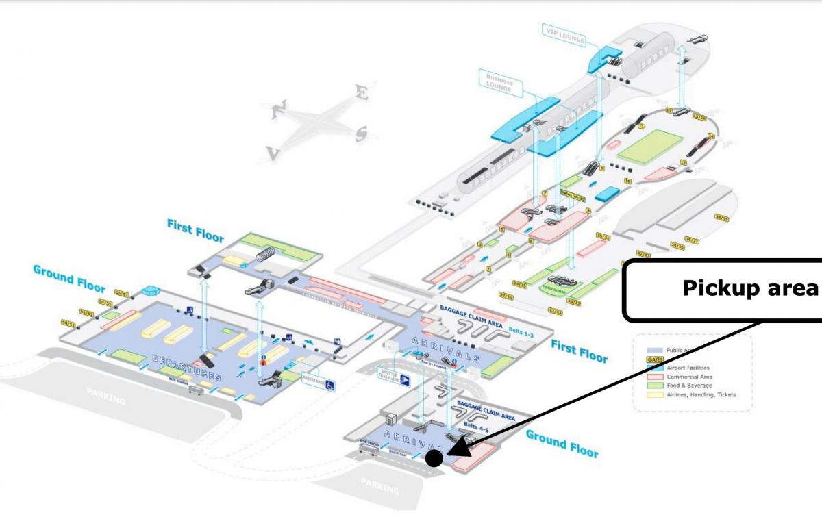 Mapa de la terminal del aeropuerto de Bucarest